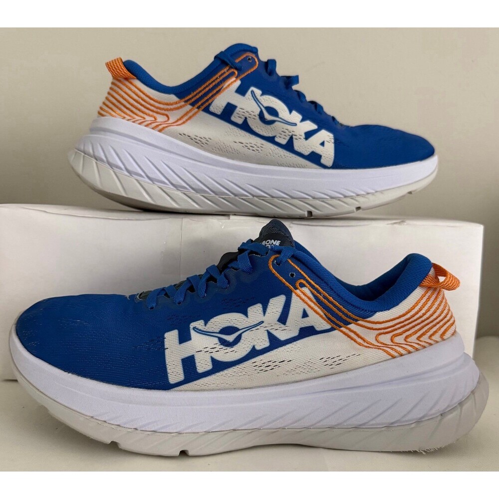 Hoka One Carbon X Men’s Shoes Size 10 Blue Running Shoes Blue Orange White